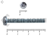 Винт полуцилиндрическая головка,цинк DIN7985 3х35 Фасовка (1000шт)