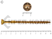 Саморезы Конструкционные, потай Torx, желтый цинк   6.0х100 мм (100 шт) 