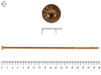 Саморезы Конструкционные, потай Torx, желтый цинк   8.0х360 мм (50 шт) 